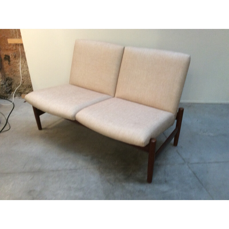 Minimalist scandinavian 2 seater bench - 1960s