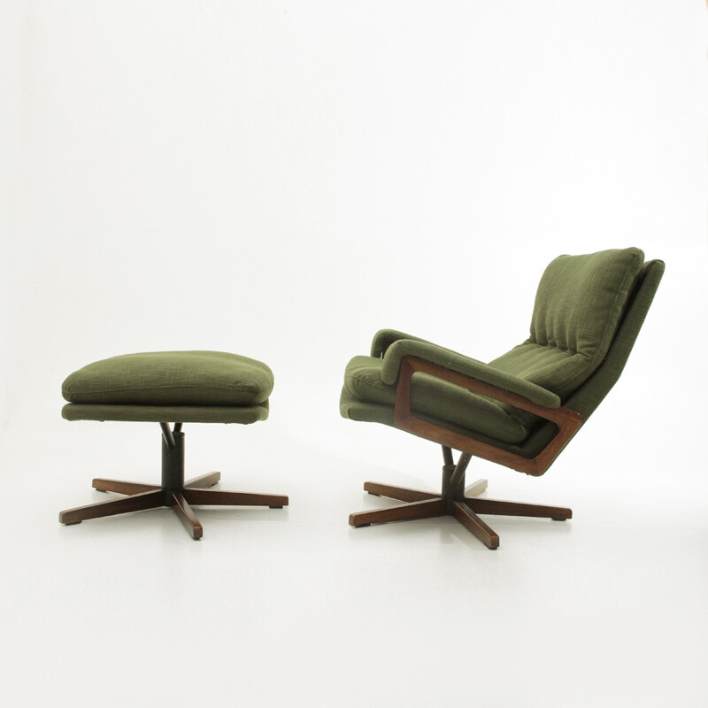 "King" lounge chair and ottoman by Andre Vandenbeuck for Strassle - 1960s