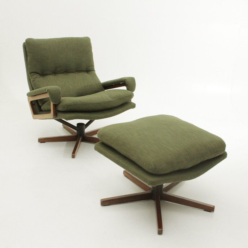"King" lounge chair and ottoman by Andre Vandenbeuck for Strassle - 1960s