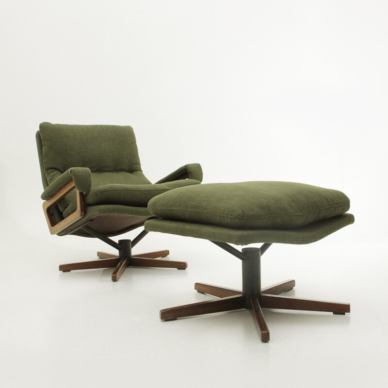 "King" lounge chair and ottoman by Andre Vandenbeuck for Strassle - 1960s