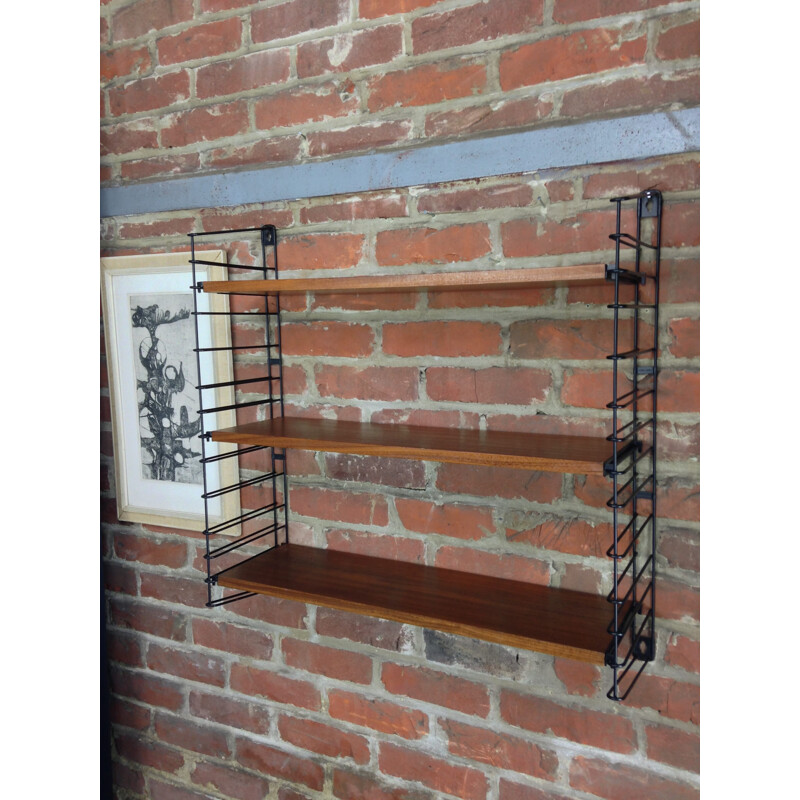Wood and metal shelf by Adriaan Dekker for Tomado Holland - 1950s