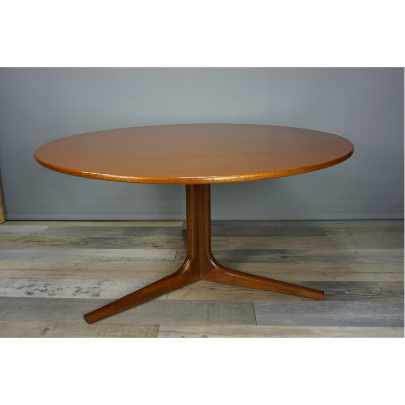 Vintage belgian teak round coffee table - 1960s