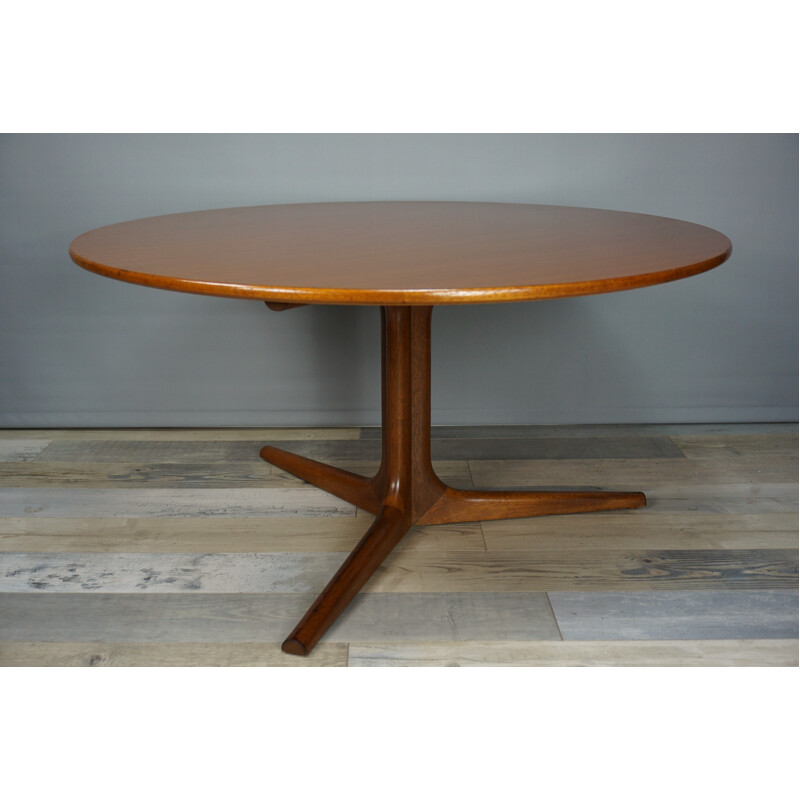 Vintage belgian teak round coffee table - 1960s