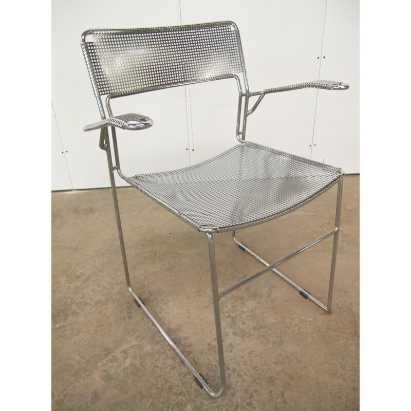Paire de chaises vintage chromée - 1980