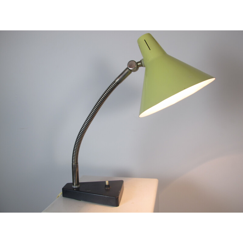 Yellow table lamp by H.Busquet for Hala - 1950s