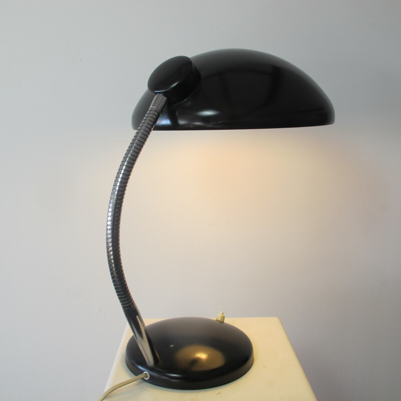 Lampada da tavolo nera vintage, 1950