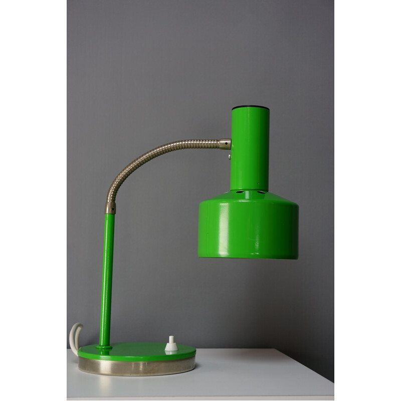 Lampe articulée verte en métal chromé - 1960