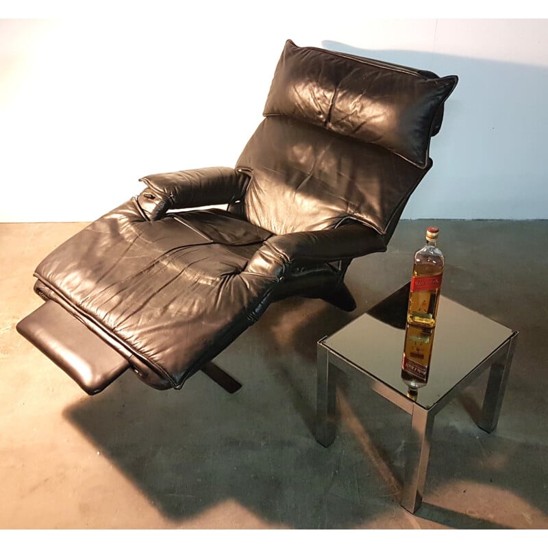 Leather recliner by Percival Lafer - 1970s