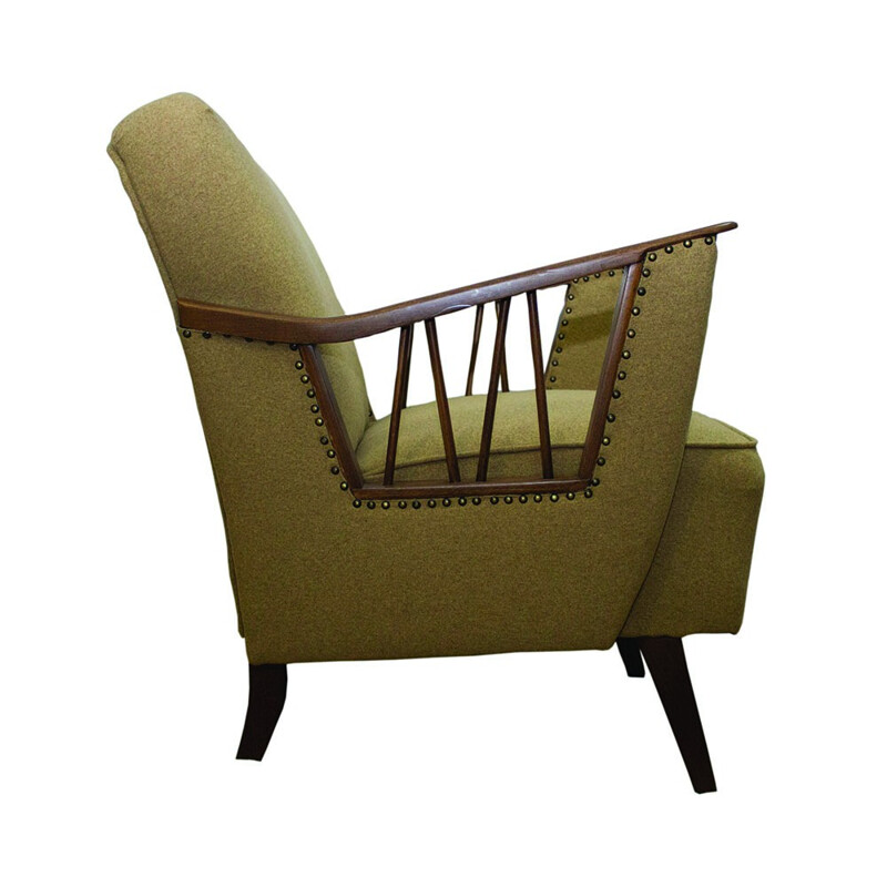 Fauteuils vintage Allemands verts olive - 1950