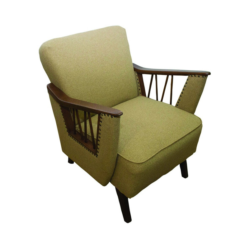 Mid-Century German green olive armchairs - 1950s