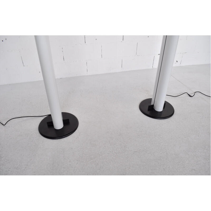 Pair of floor lamps "Megaron" in lacquered aluminium, Gianfranco FRATTINI - 1970s