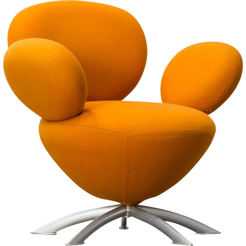 Round orange "balloon" armchair - 1990s