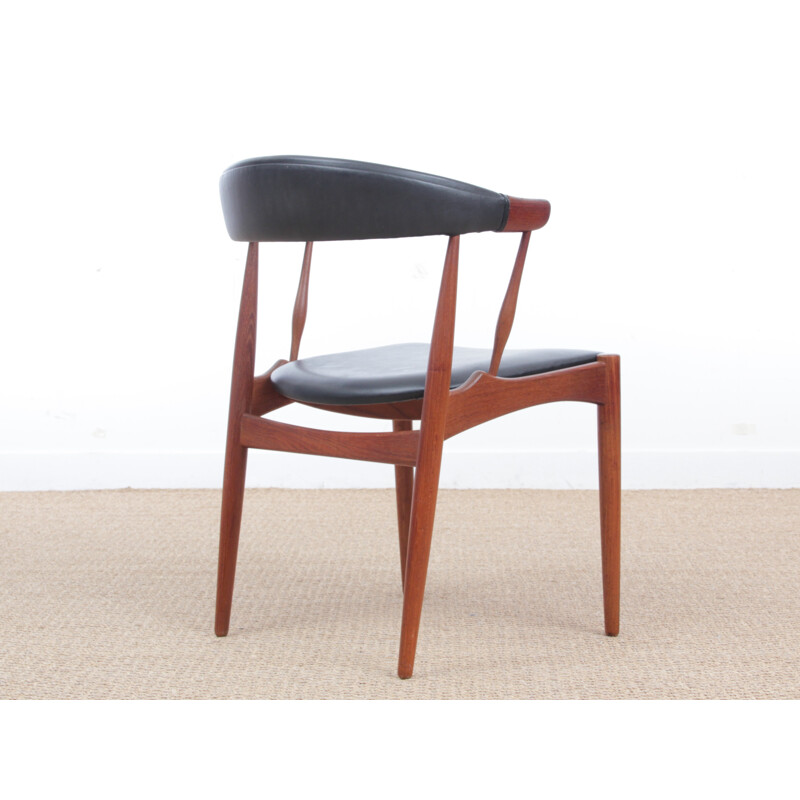 Scandinavian armchair made of teak and leatherette - 1950s