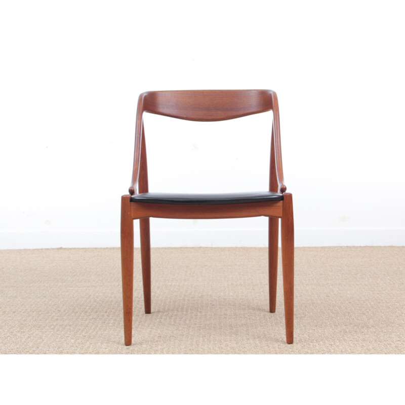 Pair of scandinavian chairs made of teak and leatherette - 1950s