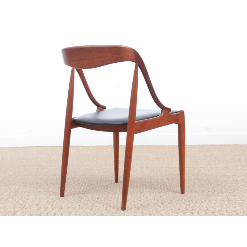 Pair of scandinavian chairs made of teak and leatherette - 1950s