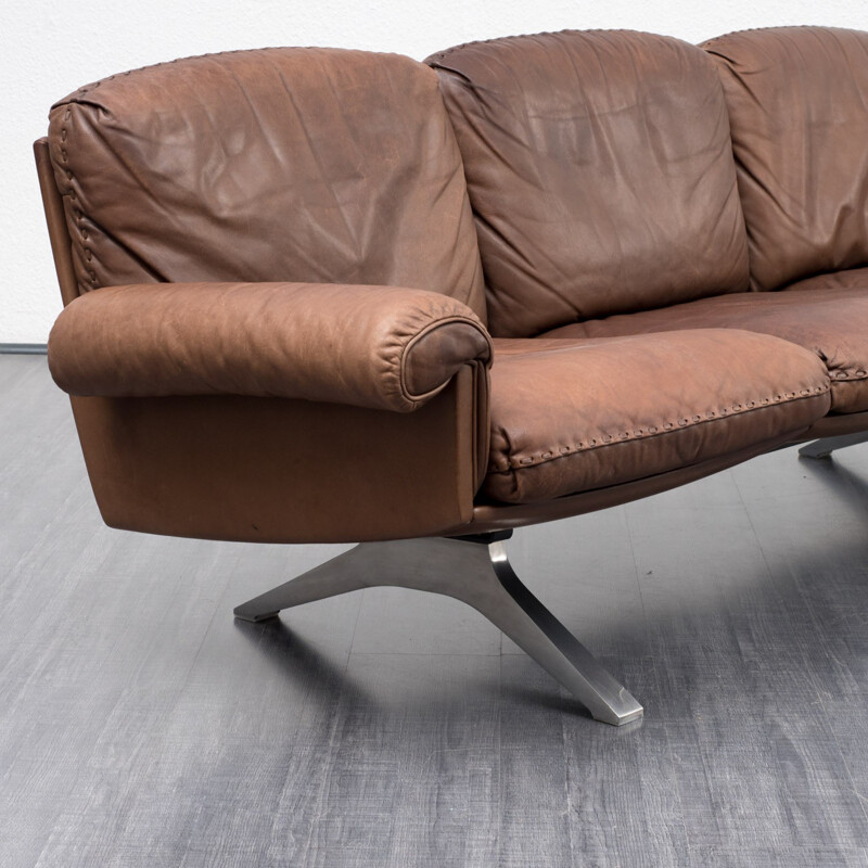 DS 31 sofa in brown leather by De Sede - 1970s