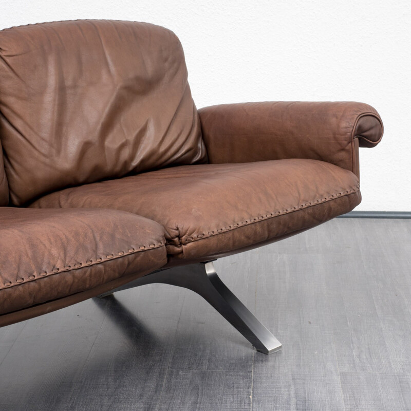 DS 31 sofa in brown leather by De Sede - 1970s