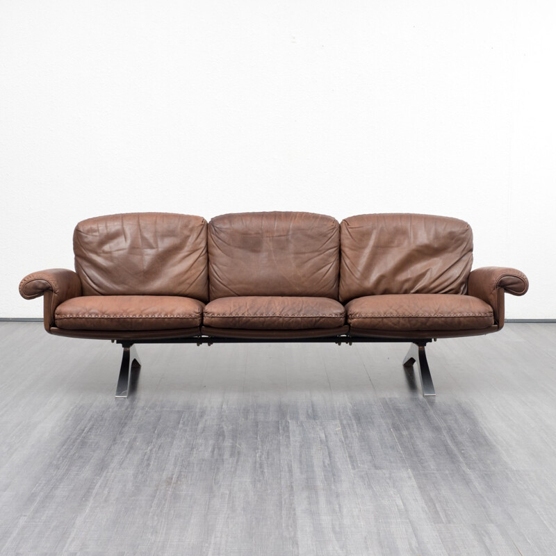 DS 31 sofa in brown leather by De Sede - 1970s