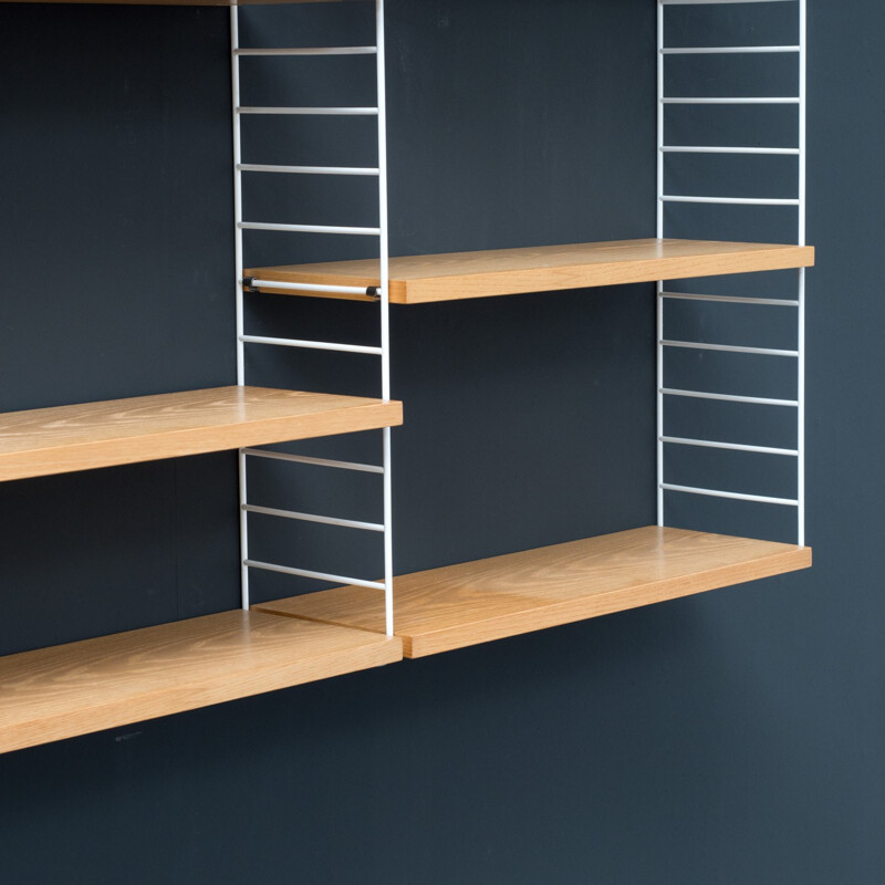  Shelves with ropes and ash wood by Nisse Strinning - 1950s