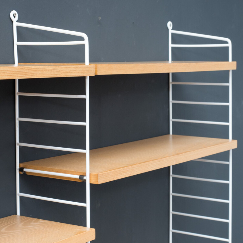  Shelves with ropes and ash wood by Nisse Strinning - 1950s