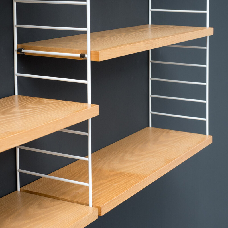  Shelves with ropes and ash wood by Nisse Strinning - 1950s