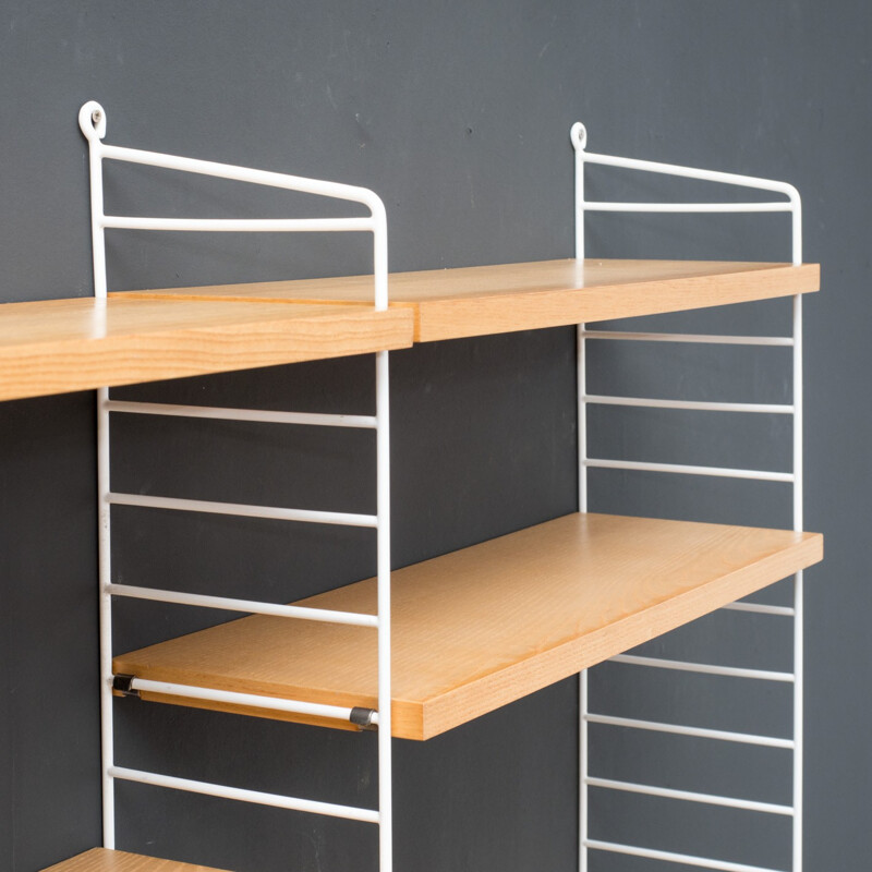  Shelves with ropes and ash wood by Nisse Strinning - 1950s