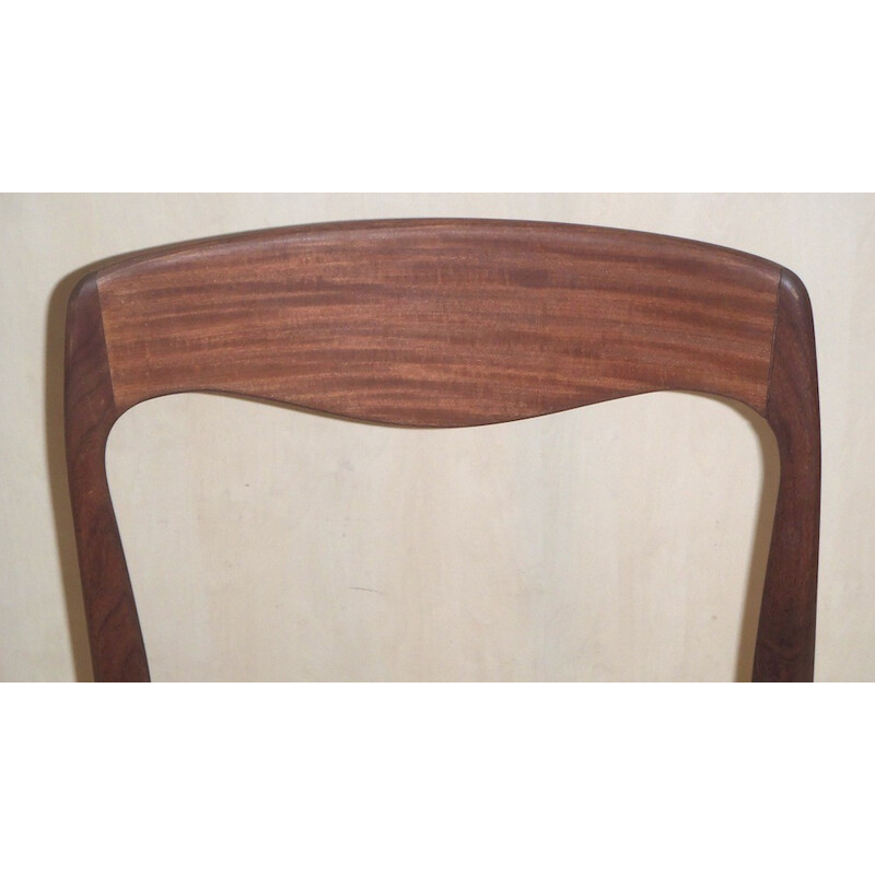 Suite di 8 sedie scandinave in teak e similpelle - 1950