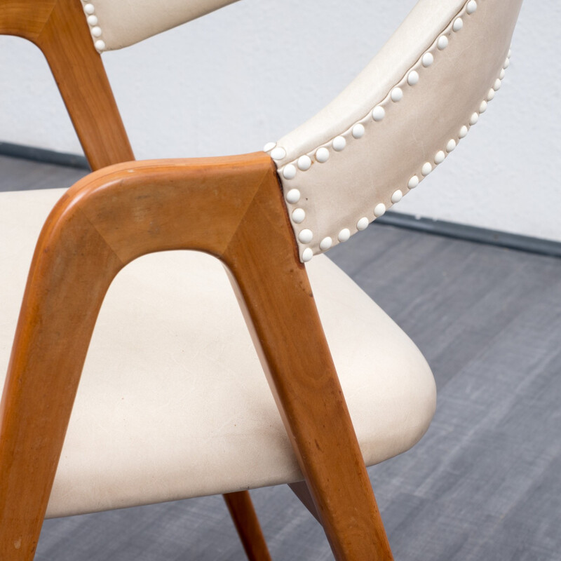 Cherrywood armchair with scissors legs by WK Möbel - 1950s