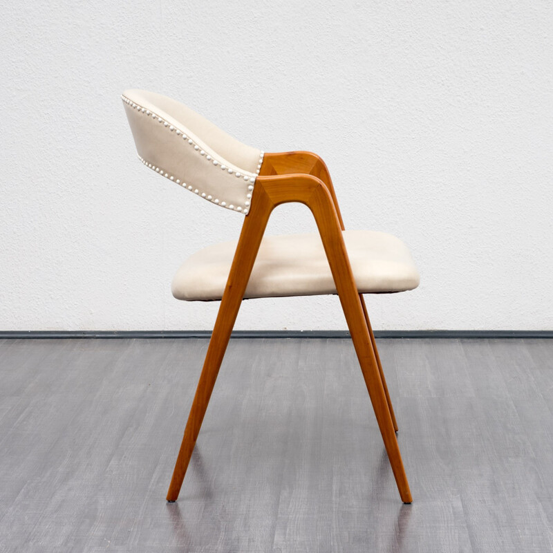 Cherrywood armchair with scissors legs by WK Möbel - 1950s