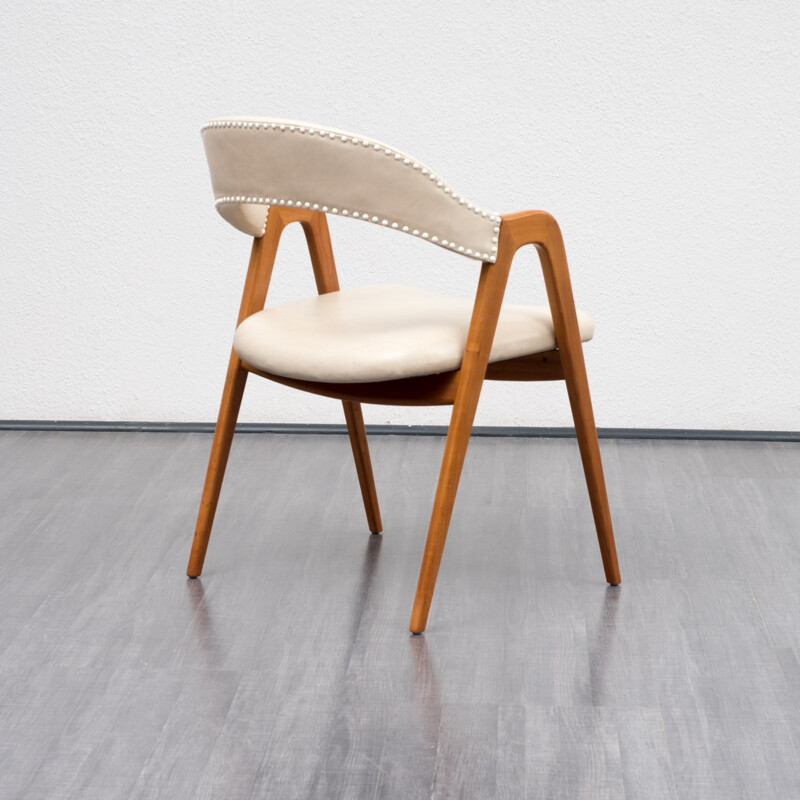 Cherrywood armchair with scissors legs by WK Möbel - 1950s