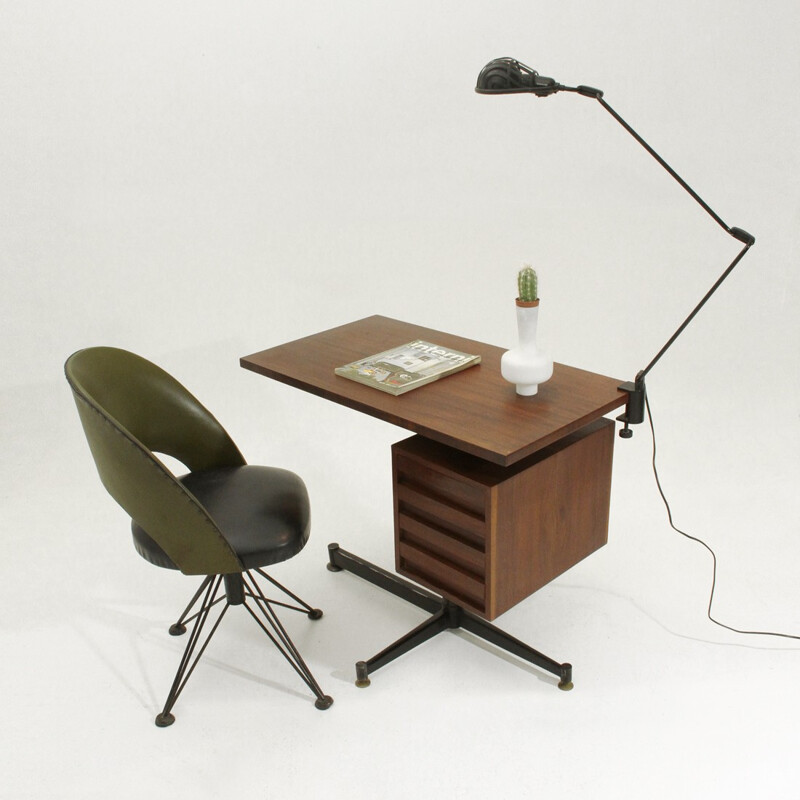 Italian modernist teak desk - 1950s