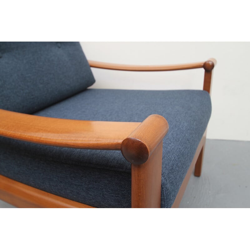 Vintage donkerblauwe fauteuil - 1960