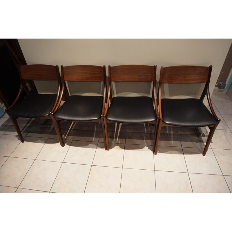 Set of 4 danish rosewood chairs by Vestervig Eriksen for Tromborg Mobelfabrik - 1960s