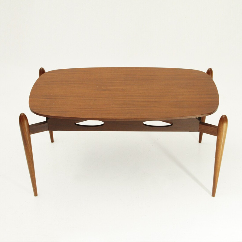 Italian elliptical top coffee table - 1960s