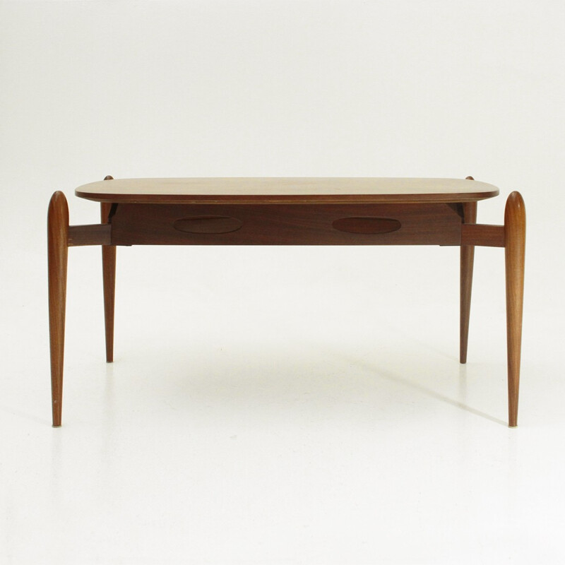 Italian elliptical top coffee table - 1960s