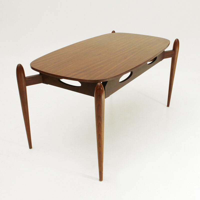 Italian elliptical top coffee table - 1960s