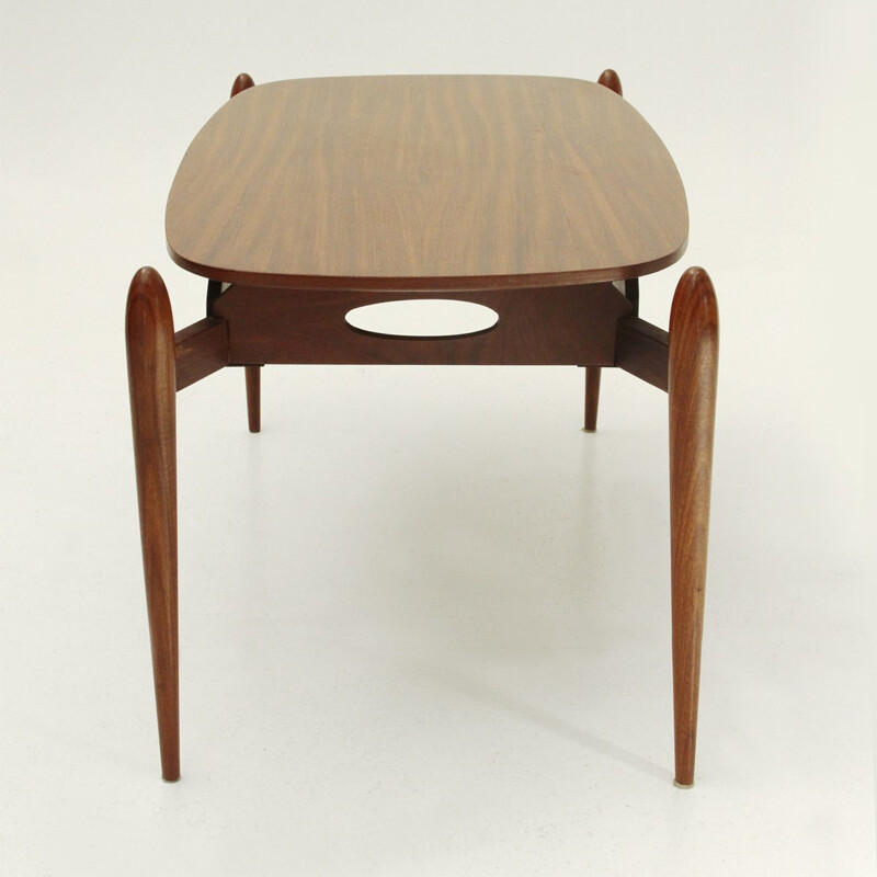 Italian elliptical top coffee table - 1960s