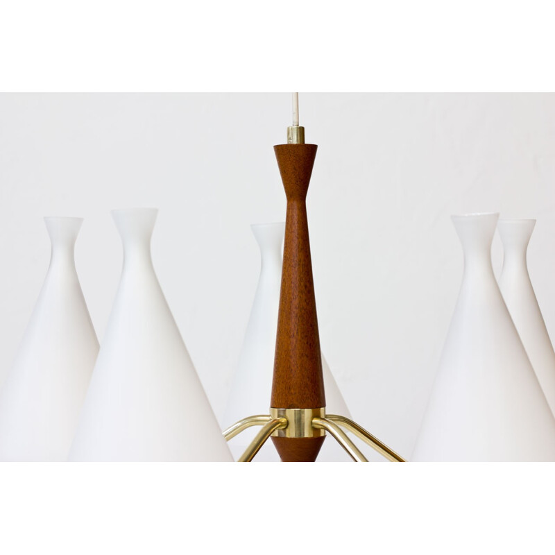 5-Armed Chandelier by Svend Aage Holm Sørensen for ASEA - 1950s