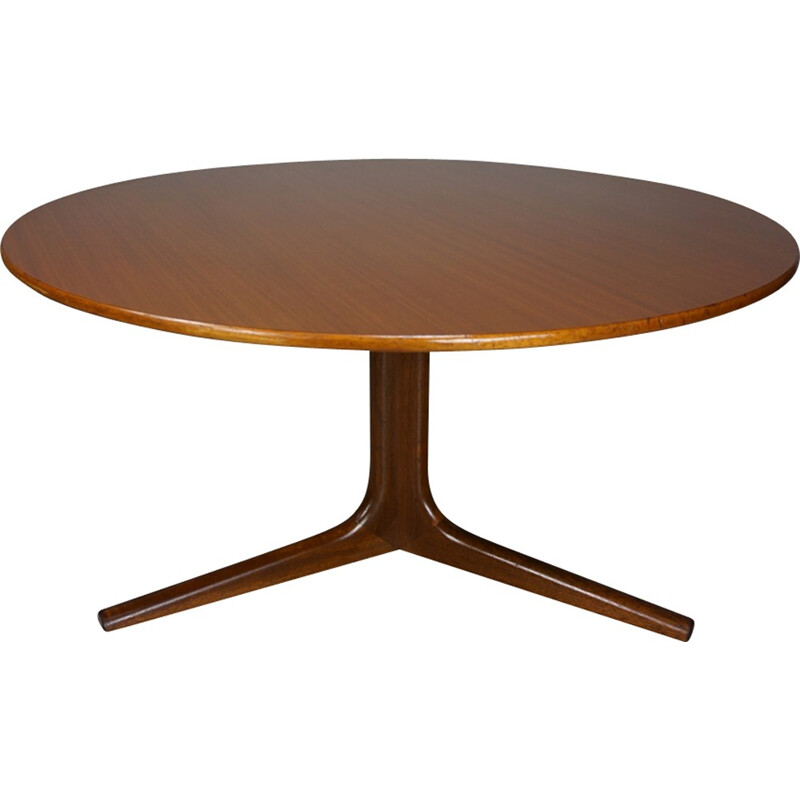 Vintage belgian teak round coffee table - 1960s