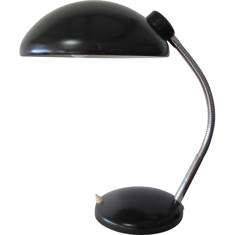 Vintage black table lamp, 1950