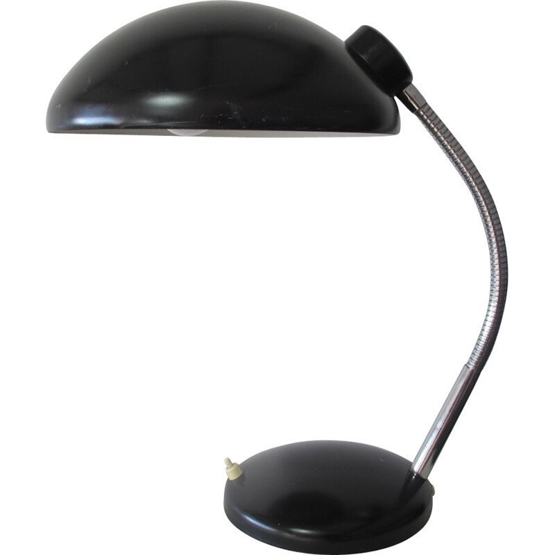 Vintage zwarte tafellamp, 1950