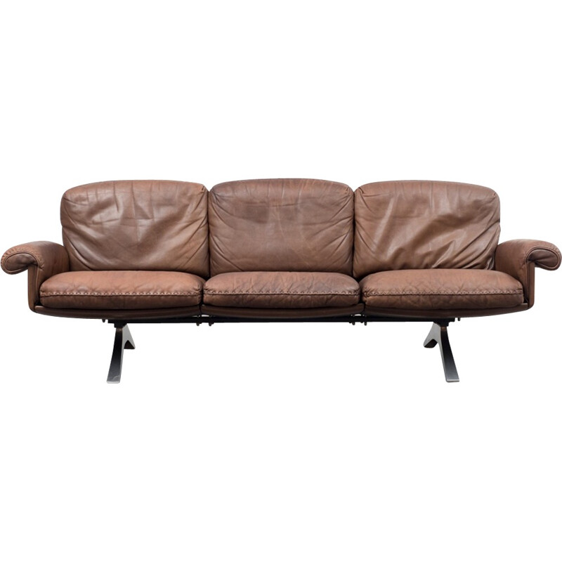 DS 31 sofa in brown leather by De Sede - 1970s