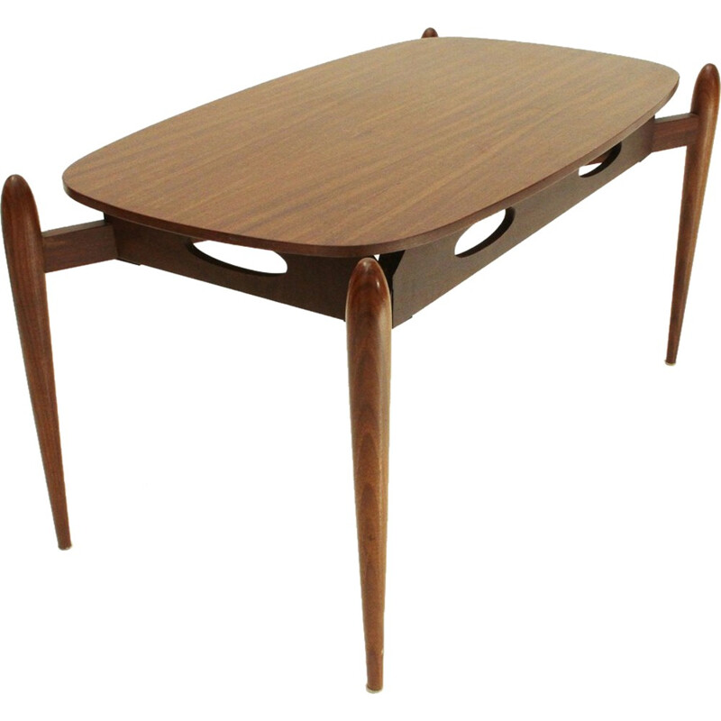 Italian elliptical top coffee table - 1960s