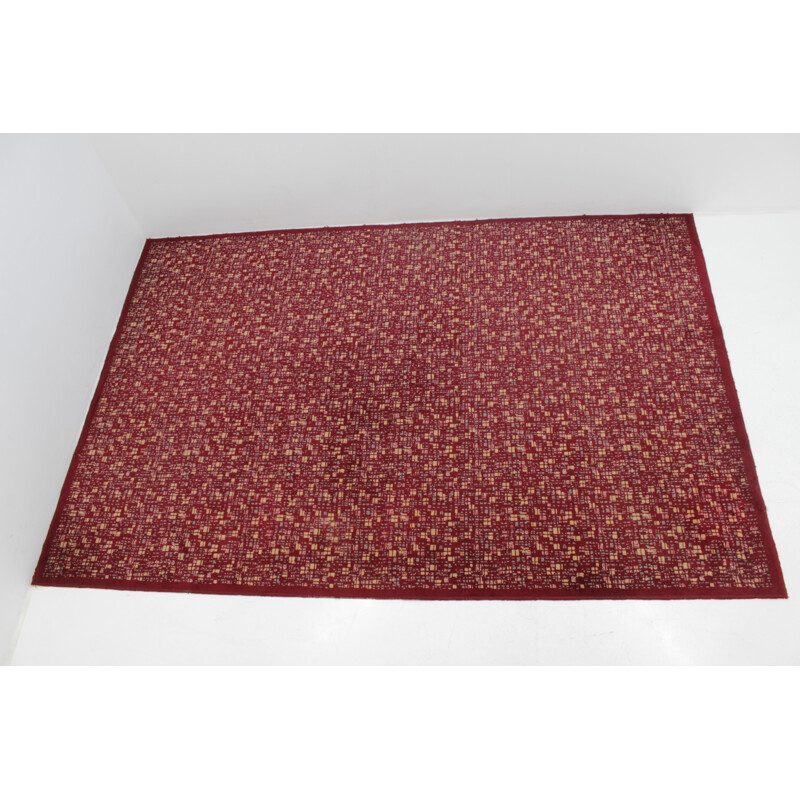 Vintage veelkleurig wollen tapijt - 1960