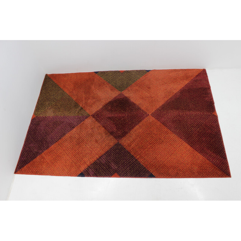 Geometric modernist carpet  by A. Kybal - 1960s