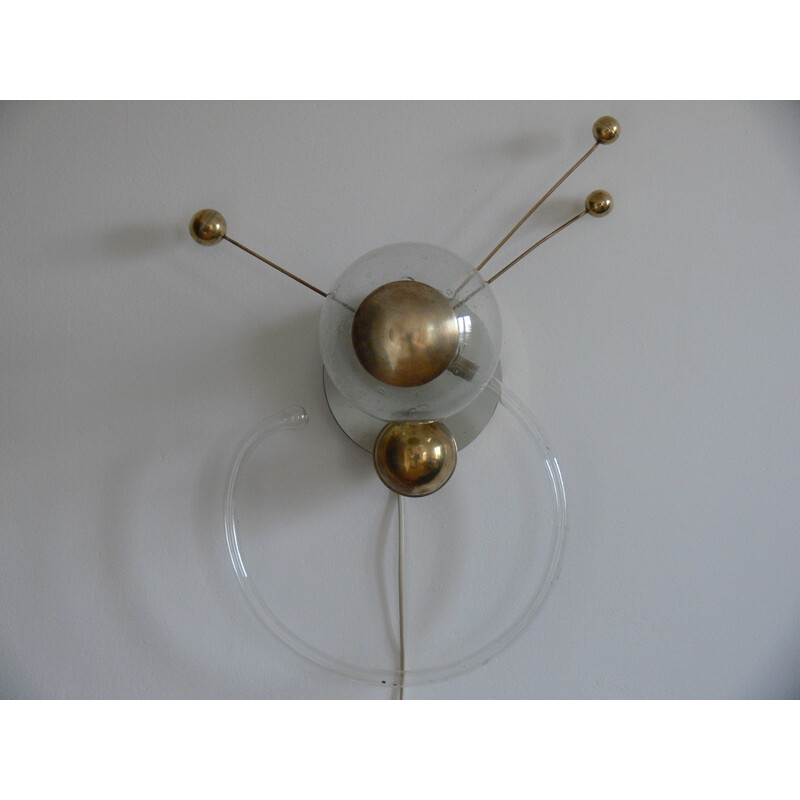 Pair of glass Sputnik wall lamps - 1960s