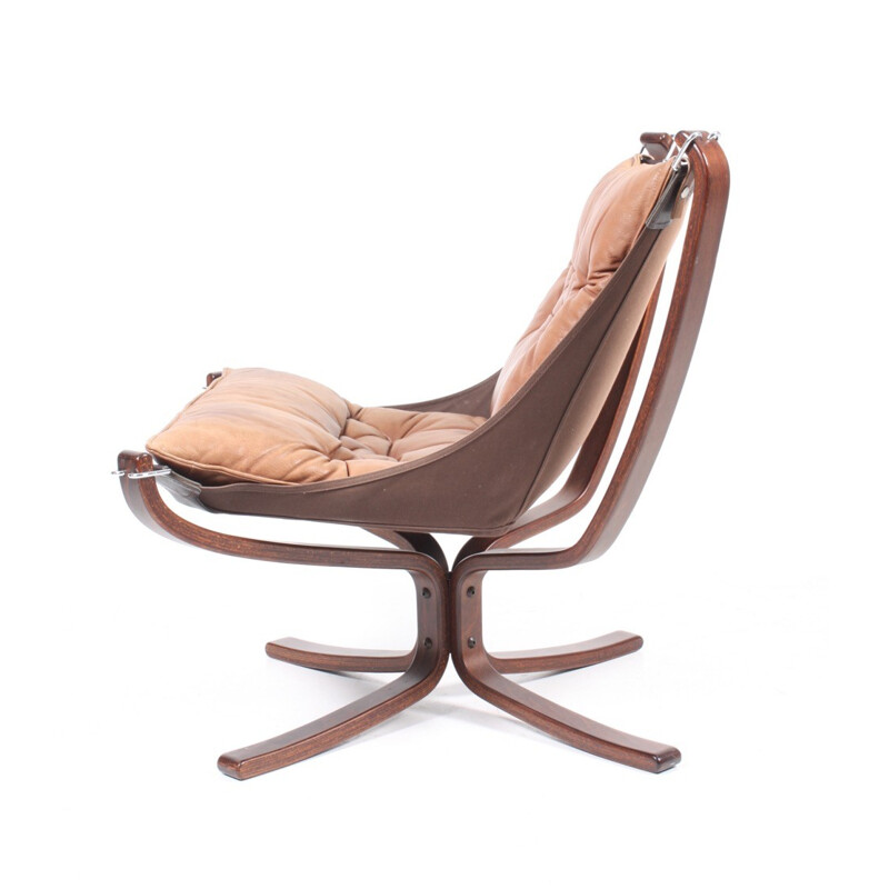 Leather "Falcon" armchair by Sigurd Resell for Vatne - 1970s