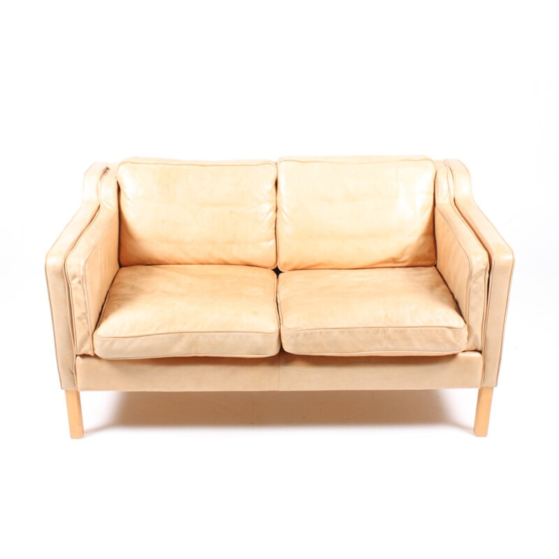 Vintage Danish 2-Seater Leather Sofa - 1980s