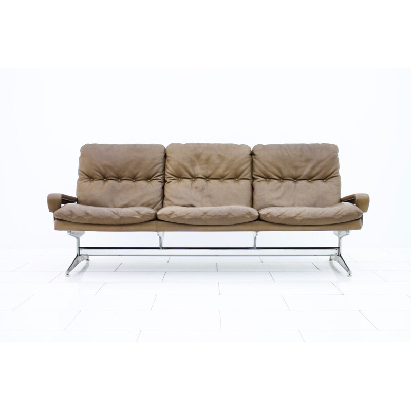 Leather Sofa "King" by André Vandenbeuck made by Strässle Switzerland - 1965