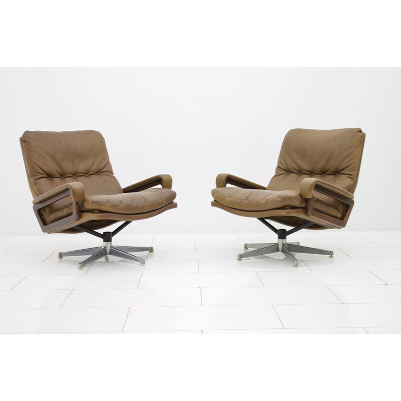 Pair of Lounge Chairs "King" by André Vandenbeuck for Strässle Switzerland - 1965